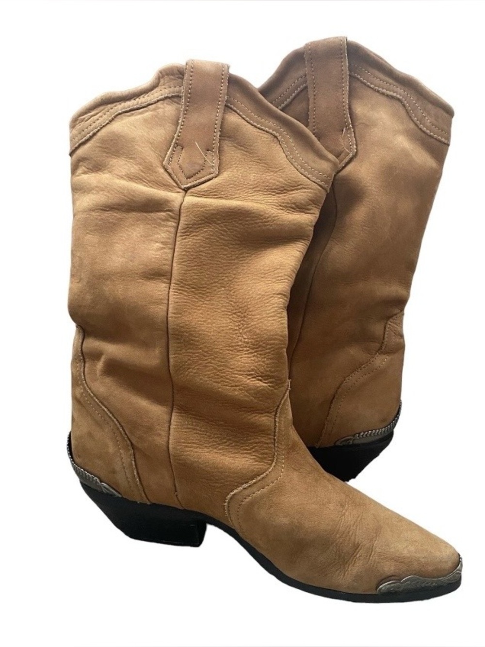 Classic Tan Leather Maine Woods Western Boots Size 7